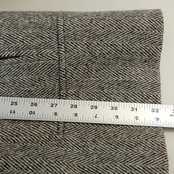 HERMAN KAY VINTAGE HERRING BONE WOOL PEA COAT - Picture 5 of 8